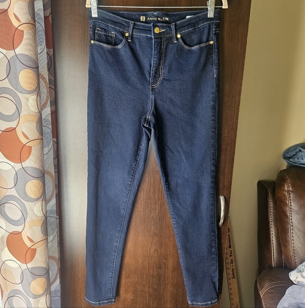 Anne Klein Women's High Rise Blue Skinny Jeans